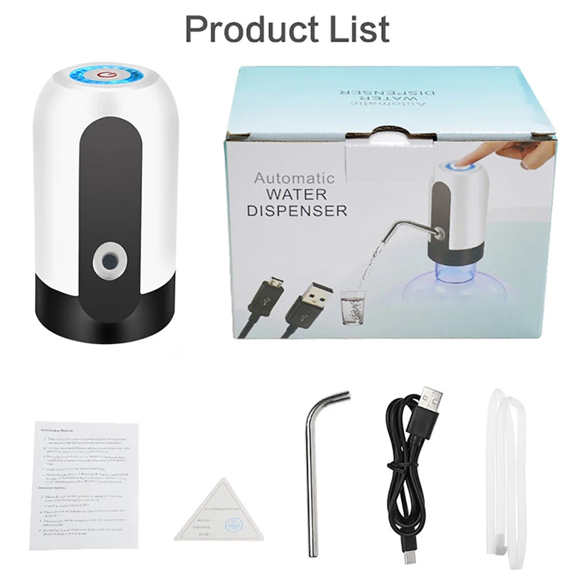 No More Lifting Heavy Bottles! Portable USB Electric Water Pump
