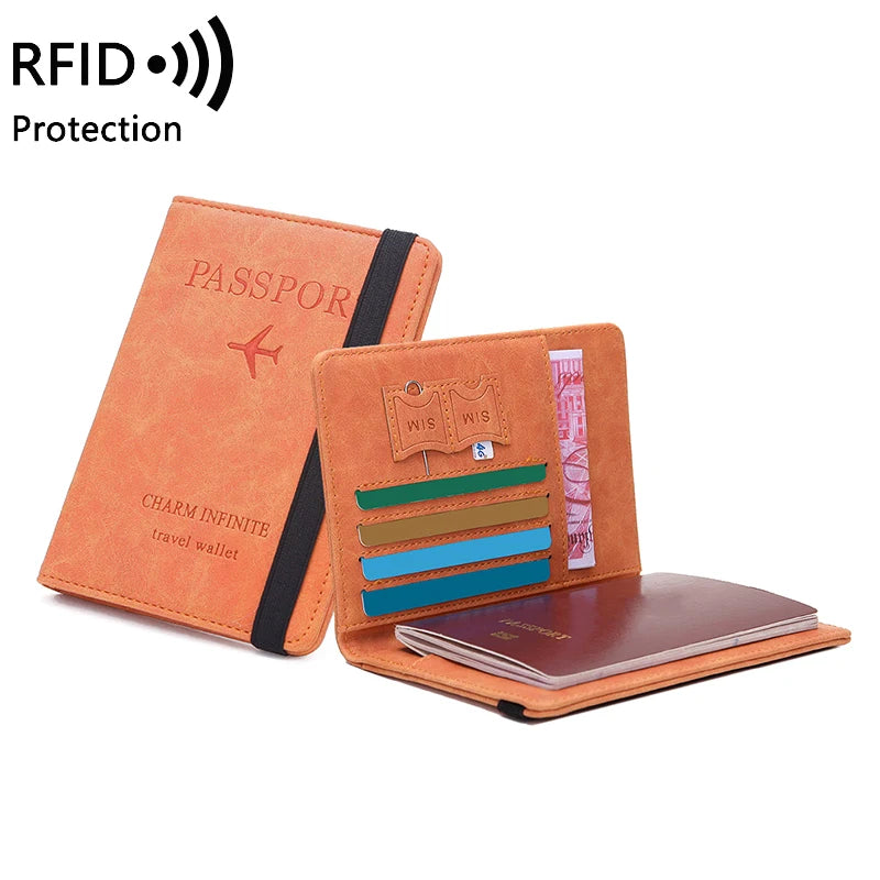 RFID anti-theft brush passport bag ticket document storage bag simple fashion card bag multi-functional travel passport holder