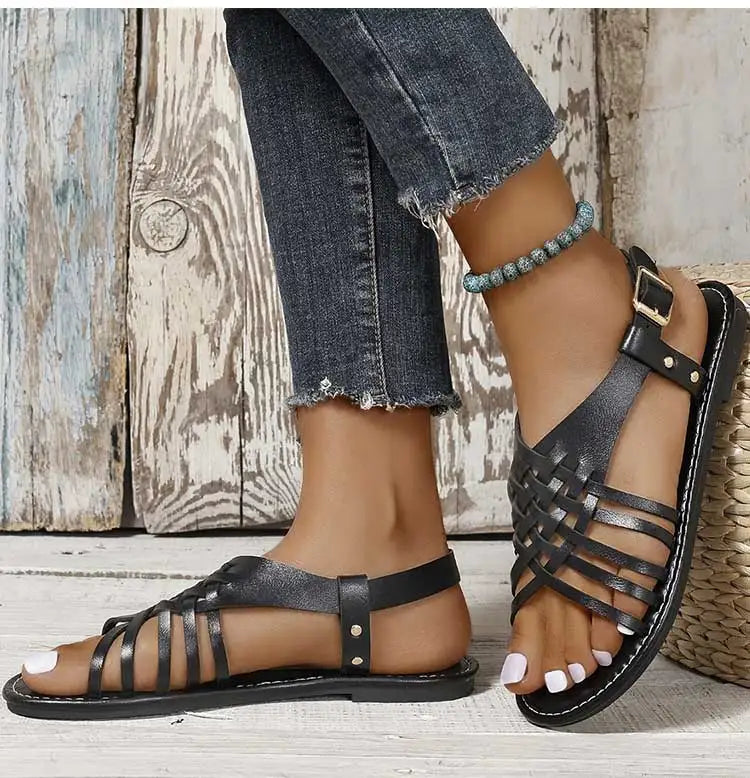 Women's Sandals 2025 Summer Sandals Shoes Woman Flat Sandalias De Mujer Casual Beach Shoes Summer Footwear Female Flats Sandals