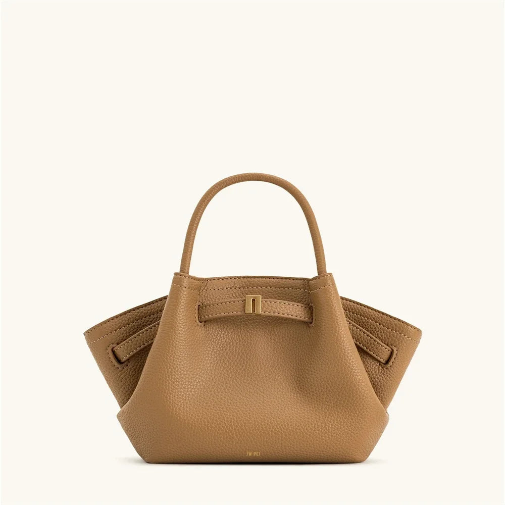 JW PEI 2025New Women's Canvas Brown Crossbody Shoulder Bag Mini Vegan Leather Tote Bag Handbag Dumpling Bag High Quality Leather