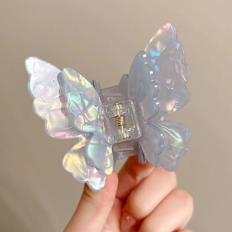 AWAYTR Fairy Butterfly Hair Claw Acetate Crab Hair Clip Sweet Princess Shark Clip for Women Girl Hairpin Hair Accessories