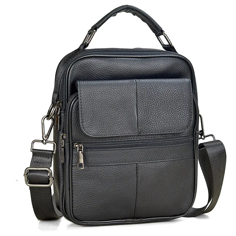 Men Genuine Leather Handbags Male High Quality Cowhide Leather Messenger Bags Men's Ipad Business Bag Middle Size Briefcase Tote