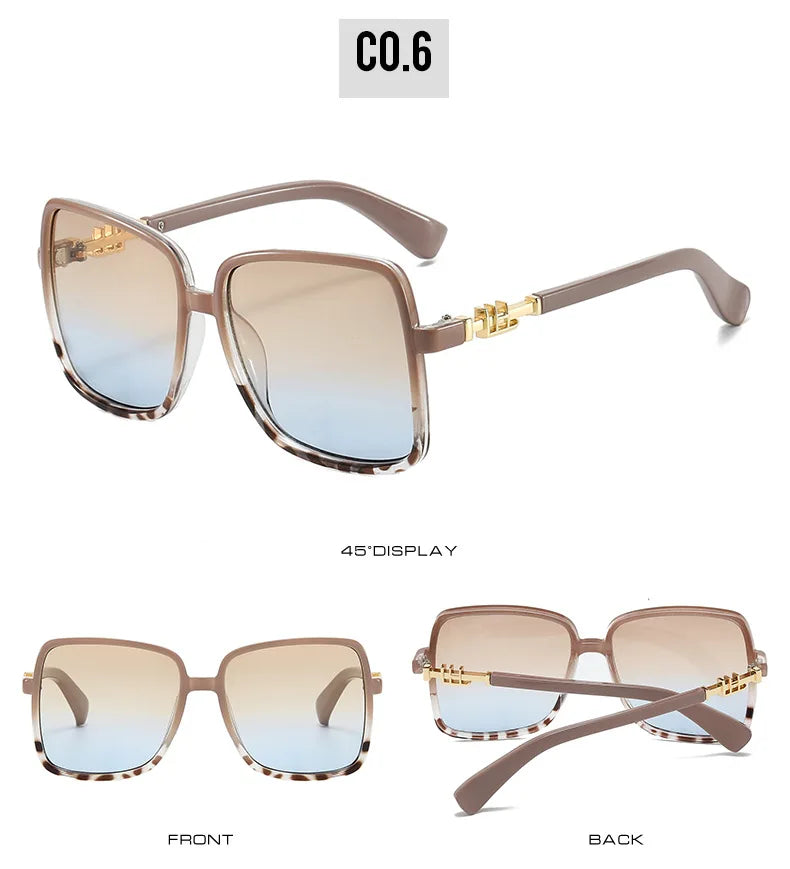 New Oversized Rectangle Sunglasses Women's Fashion Square Sun Glasses Men's Classic Vintage Eyewear UV400 Oculos De Sol
