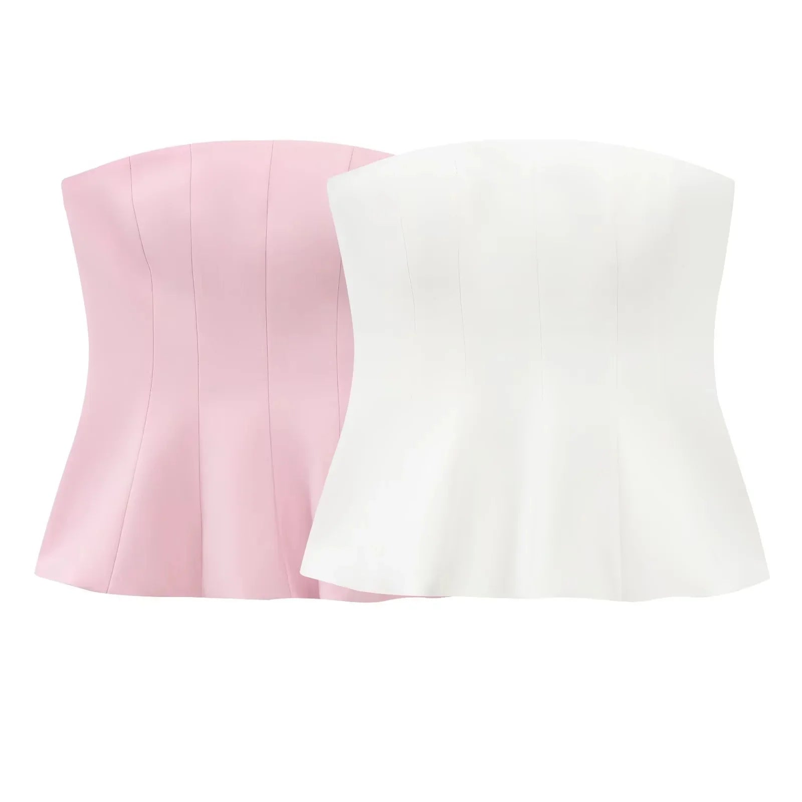 TRAFZA Sexy Butter Yellow Cami Ruffles Tube Tops Women Fashion 2025 Summer Strapless Y2K Girl Streetwear Tops Holiday Party Tops