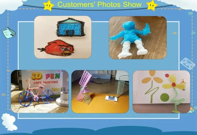 3D Printing Pen With LED Display 3D Pen Set for Kids Filament Children USB Drawing Tool Drawing Toy DIY Christmas Birthday Gift