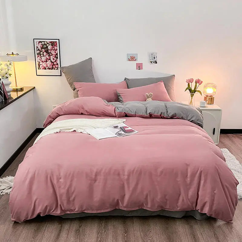 Bonenjoy 1 pc housse de couette  Dark Gray Color Duvet Cover Double Size funda nordica cama 150 Queen/King Size Bed Cover