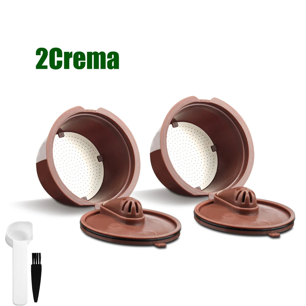 Icafilas Plastic Reusable Dolce Gusto Coffee Capsule Coffee Filters Pod Refillable Coffee Dripper Cup Cream Normal Coffee