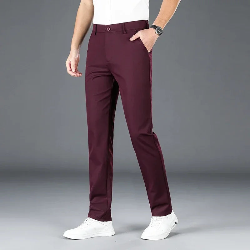 2024 Spring Autumn Men's Casual Pants Man Slim Fit Chinos Fashion Trousers Male Formal Trousers Brand Clothing Plus Size 30-40