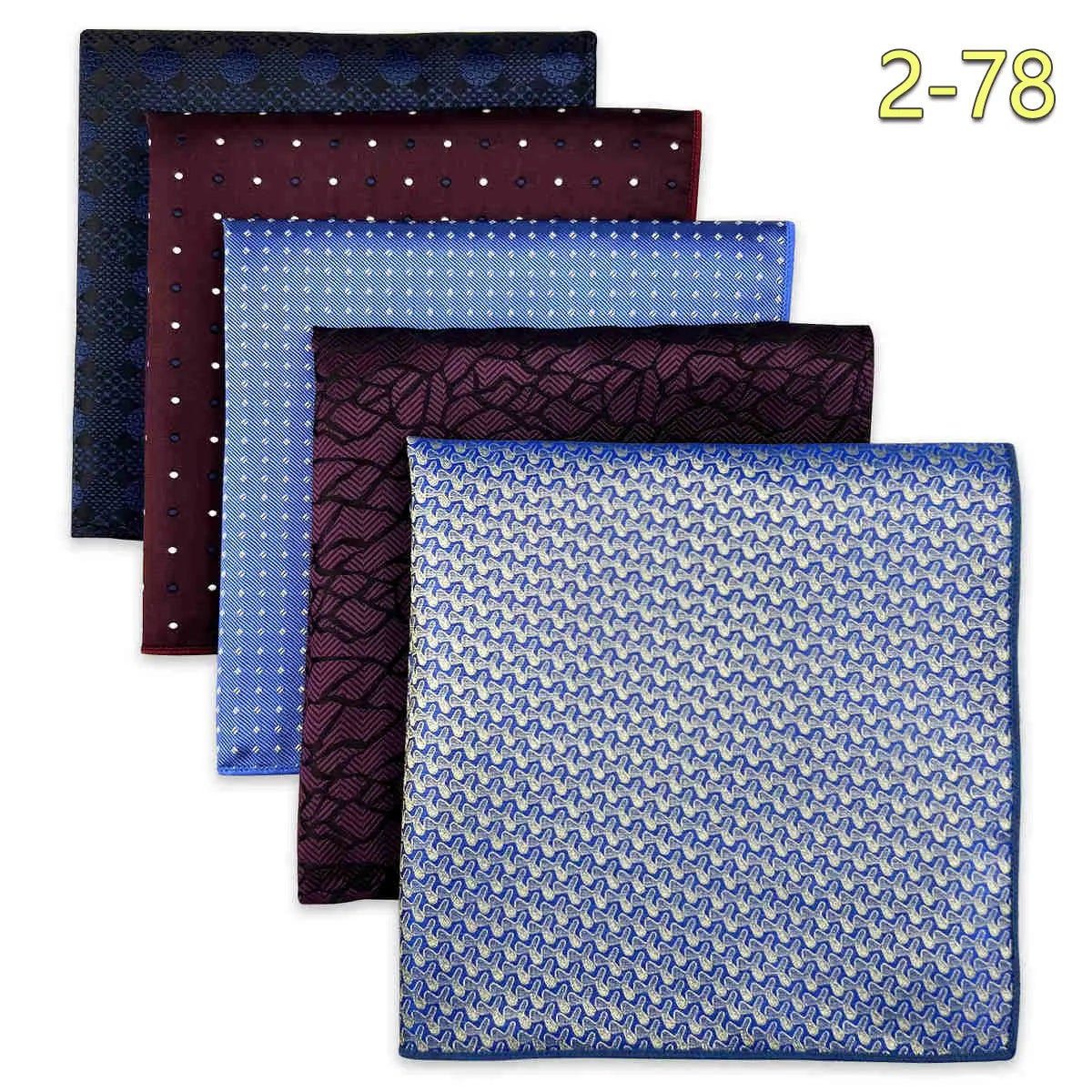 5 Pieces Colorful Assorted Mens Pocket Square Classic Handkerchief Set Gift