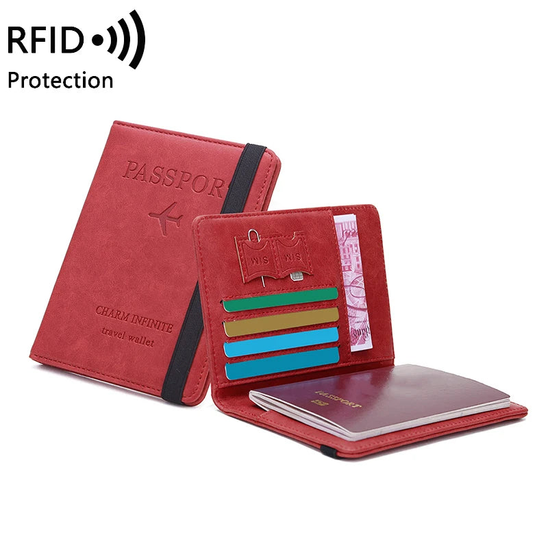 RFID anti-theft brush passport bag ticket document storage bag simple fashion card bag multi-functional travel passport holder