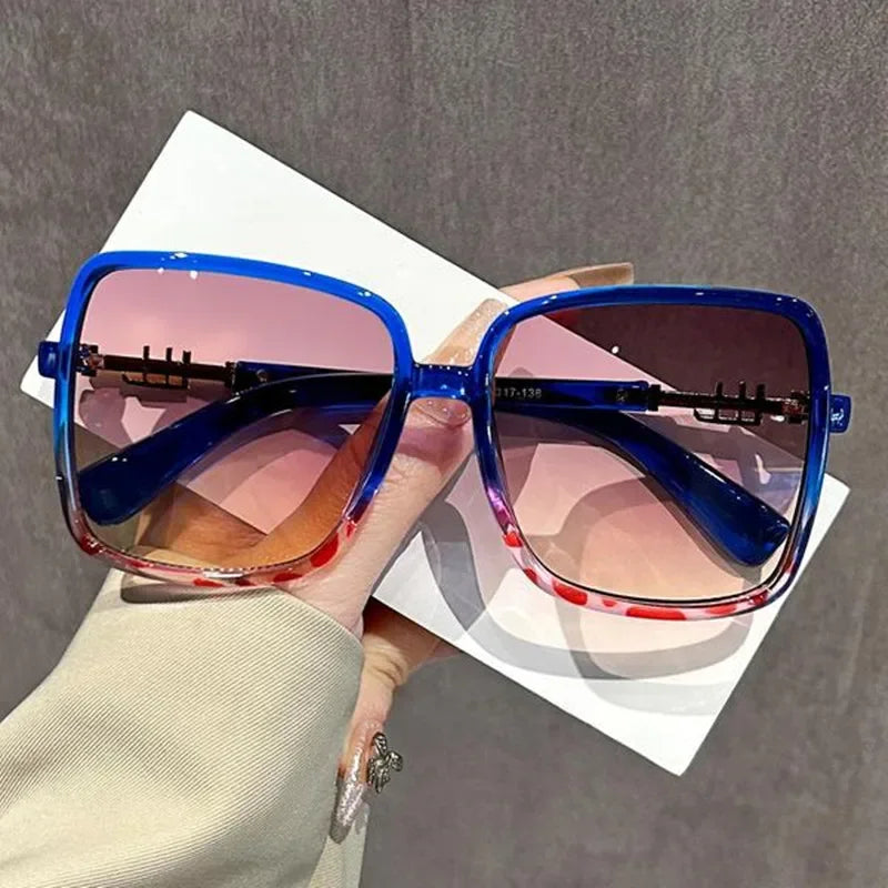 New Oversized Rectangle Sunglasses Women's Fashion Square Sun Glasses Men's Classic Vintage Eyewear UV400 Oculos De Sol