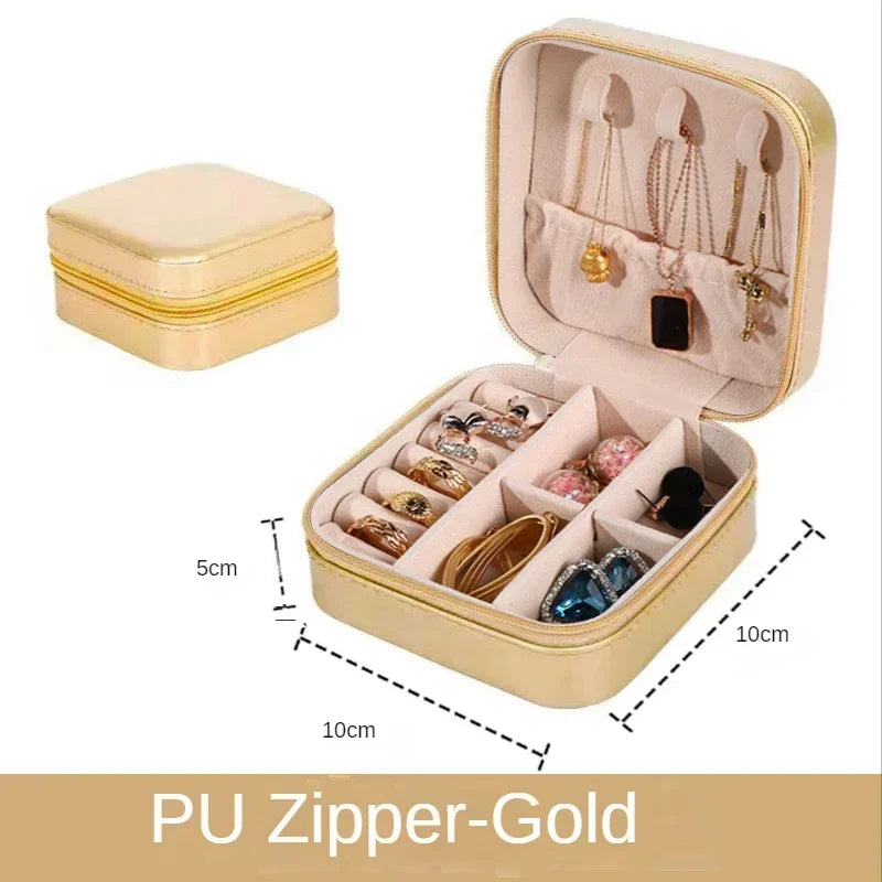 Jewelry Organizer Display Travel Jewelry Case Boxes Portable Jewelry Box Leather Storage Joyeros Organizador De Joyas