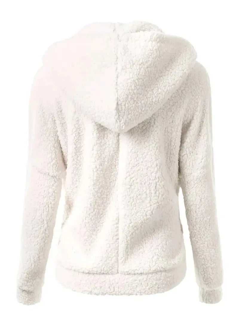 Autumn Winter Warm Jacket Women Hoodie Hooded 2025 Casual Female Hoodies Sweatershirt Zipper Coat Solid Soft Fleece Women Coat