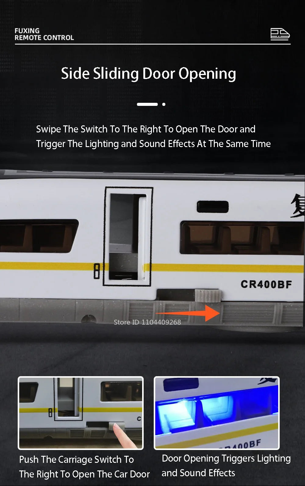 Scale 1:60 FuXing High-speed Railway Model Toy Car Remote Control Electric Simulation Voice Announcements Train Sound Light Gift