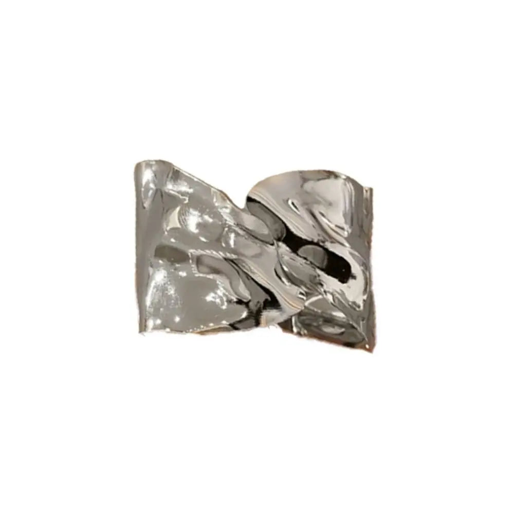 Irregular Pleated Bangle Cold Wind Iron Open Bracelet Exaggerated Temperament Bold Statement Bracelet Fashion Accessory