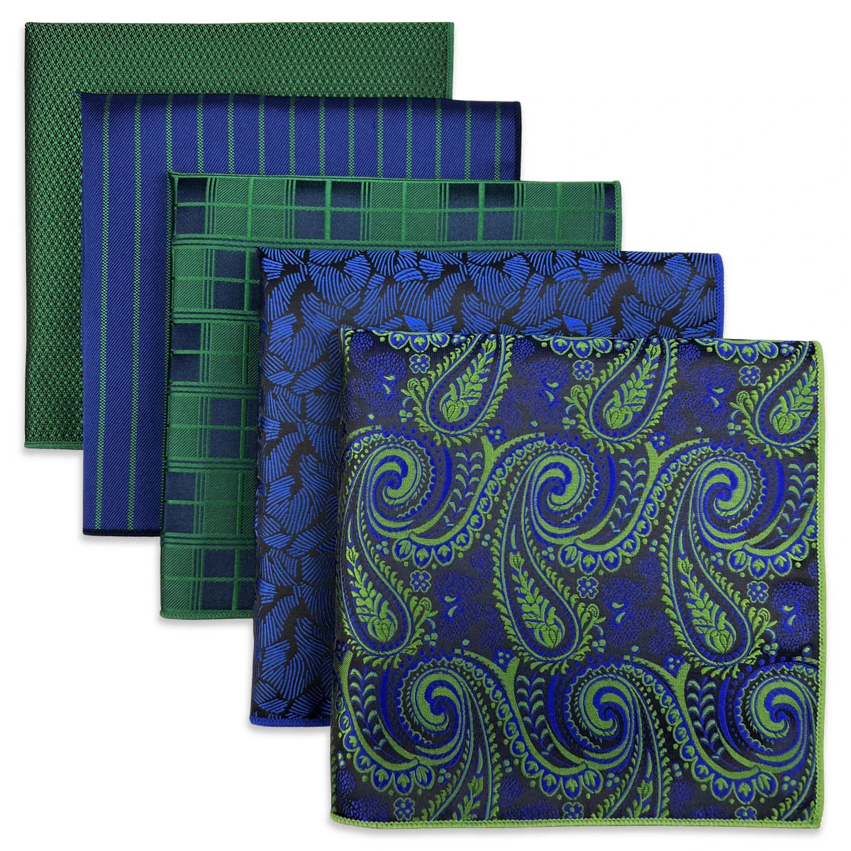 5 Pieces Colorful Assorted Mens Pocket Square Classic Handkerchief Set Gift