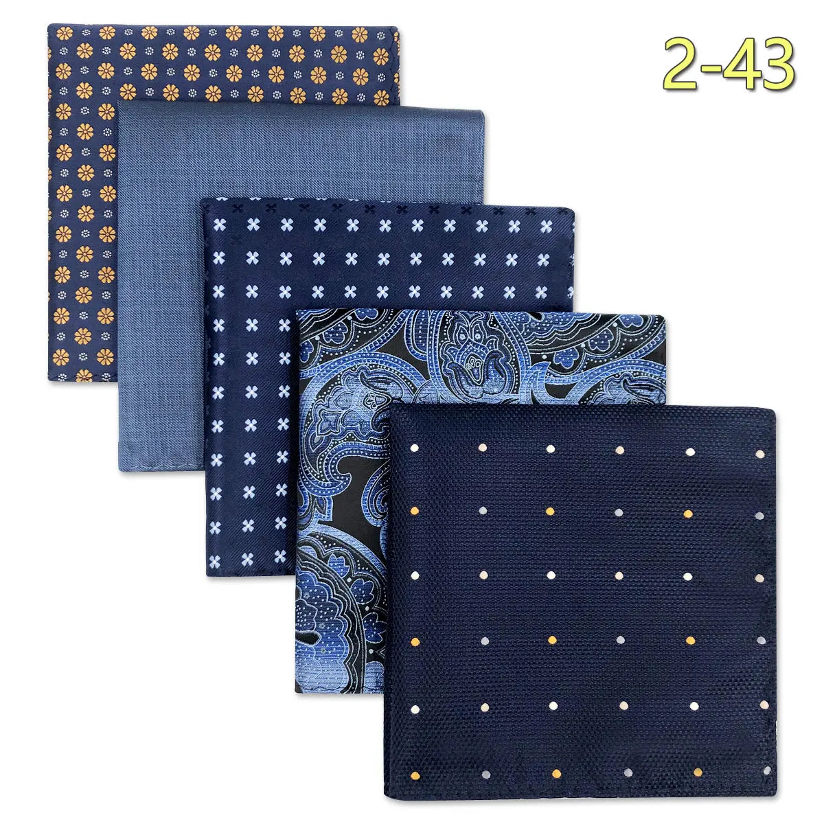 5 Pieces Colorful Assorted Mens Pocket Square Classic Handkerchief Set Gift