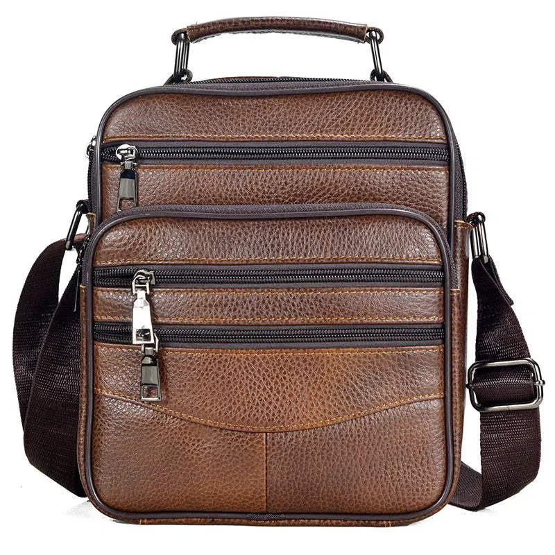 Men Genuine Leather Handbags Male High Quality Cowhide Leather Messenger Bags Men's Ipad Business Bag Middle Size Briefcase Tote