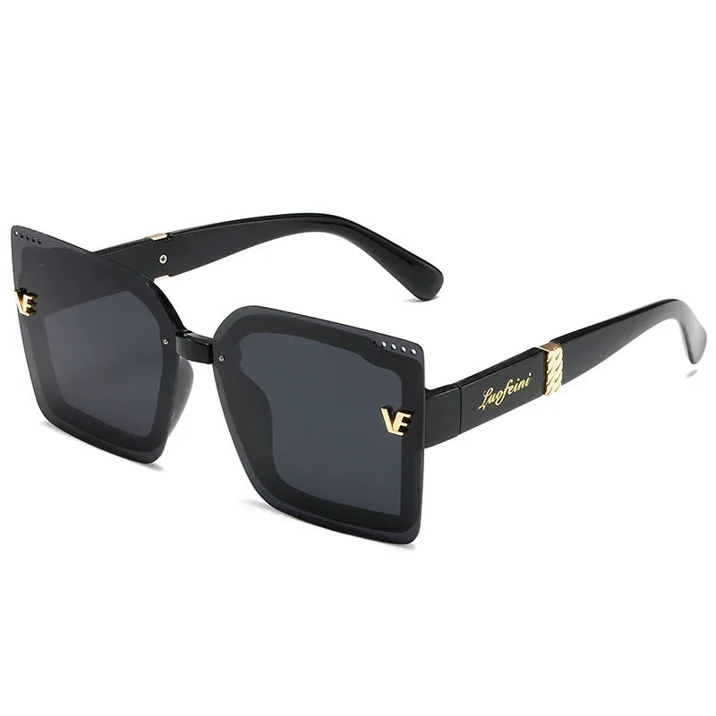 New Cool Rimeless Polarized Sunglasses Women Oversized Square Sun Glasses Ladies UV400 Classic Goggle Oculos De Sol Feminino