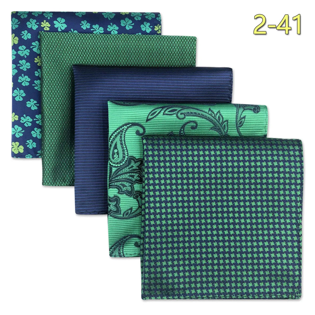 5 Pieces Colorful Assorted Mens Pocket Square Classic Handkerchief Set Gift