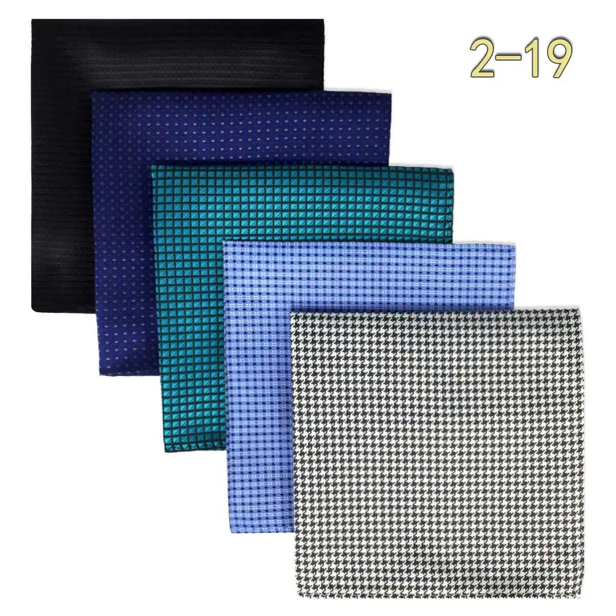 5 Pieces Colorful Assorted Mens Pocket Square Classic Handkerchief Set Gift