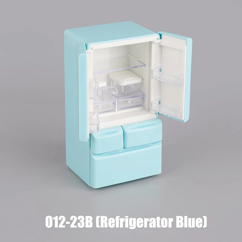 Dollhouse Furniture Kitchen Play Set Miniature Refrigerator 1:12 Mini Food Living Room Sofa Set Pretend Play  Accessores Toy