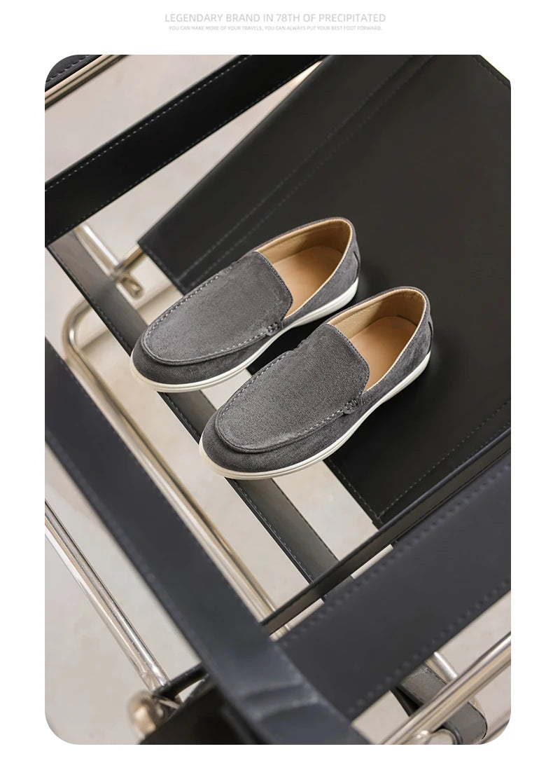 Men's Casual Shoes Suede Leather Loafers Classic British Style Men Shoes Lightweight Soft Moccasins Male Slip on Driving Flats