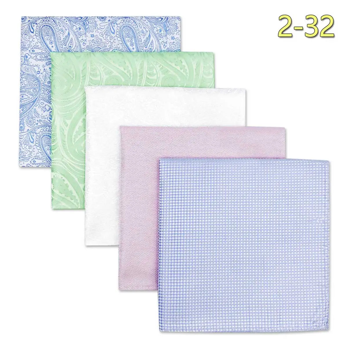 5 Pieces Colorful Assorted Mens Pocket Square Classic Handkerchief Set Gift