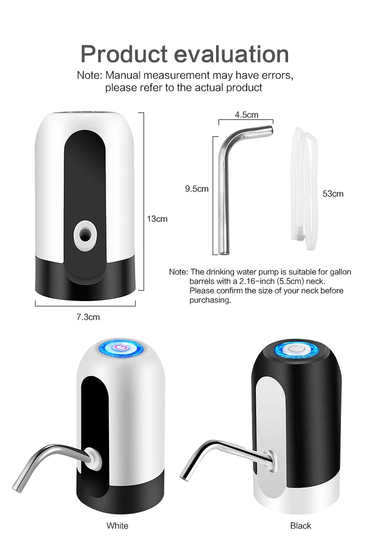 No More Lifting Heavy Bottles! Portable USB Electric Water Pump