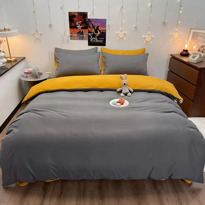 Bonenjoy 1 pc housse de couette  Dark Gray Color Duvet Cover Double Size funda nordica cama 150 Queen/King Size Bed Cover
