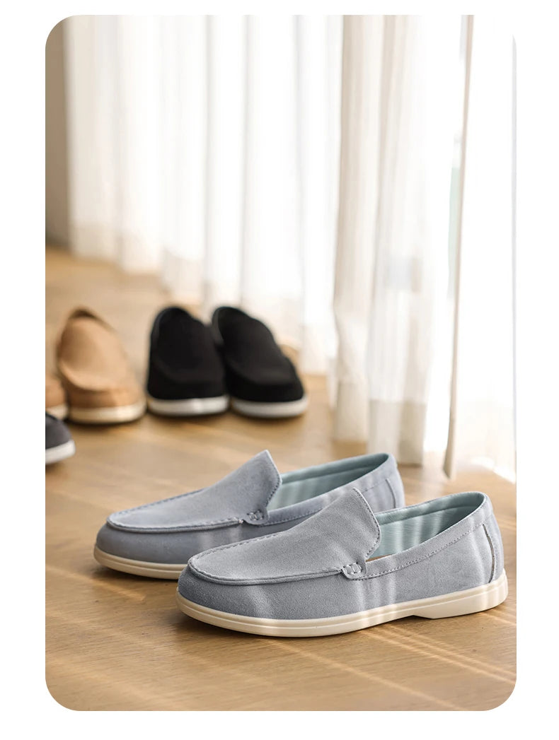 Men's Casual Shoes Suede Leather Loafers Classic British Style Men Shoes Lightweight Soft Moccasins Male Slip on Driving Flats