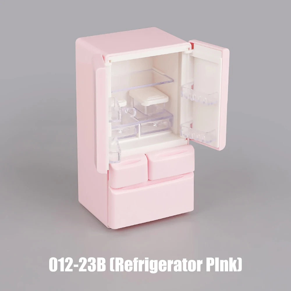 Dollhouse Furniture Kitchen Play Set Miniature Refrigerator 1:12 Mini Food Living Room Sofa Set Pretend Play  Accessores Toy