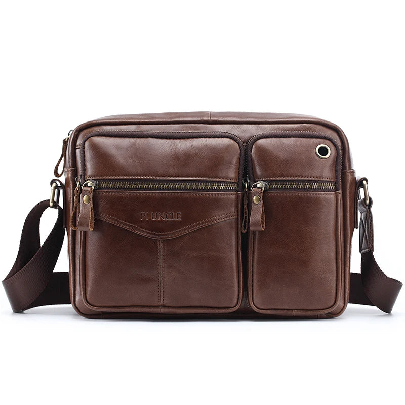 New 2024 Men Genuine Leather Shoulder Bag Casual Leather Men's Pad Messenger Bag Male Business Crossbody Bag Hot Handbag for Men