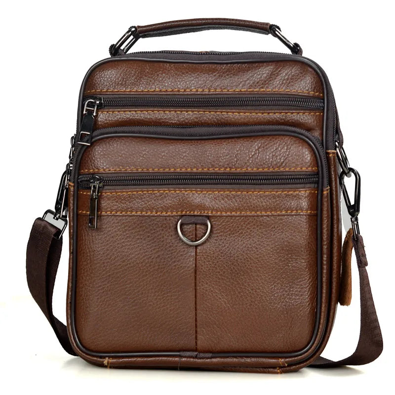 Men Genuine Leather Handbags Male High Quality Cowhide Leather Messenger Bags Men's Ipad Business Bag Middle Size Briefcase Tote