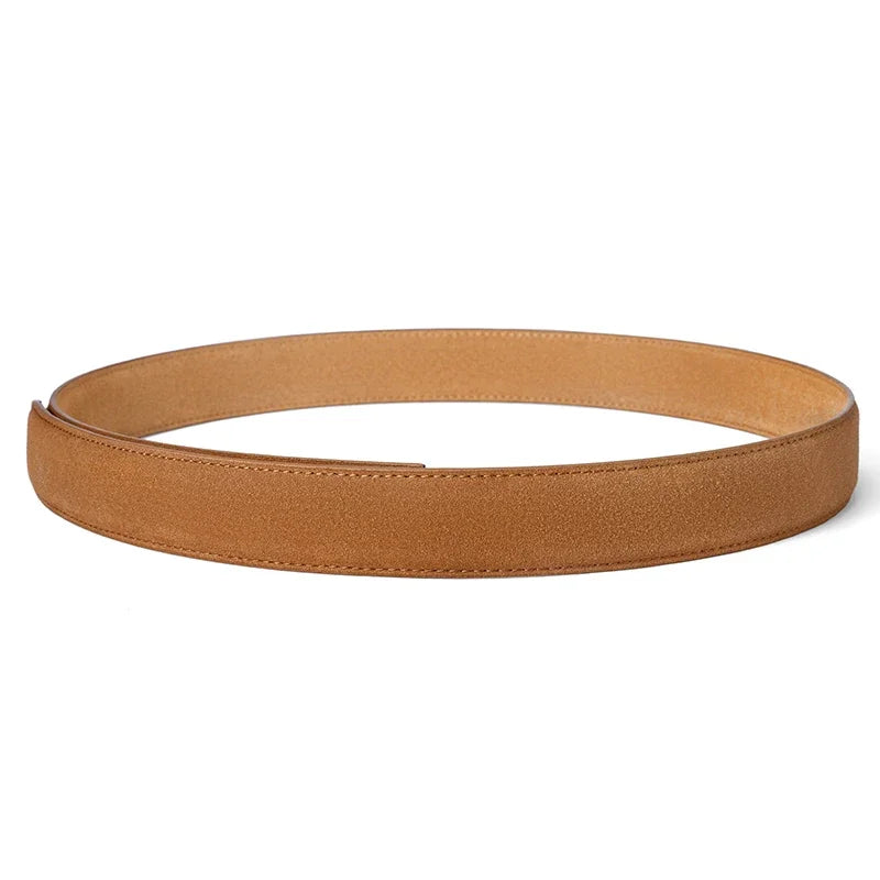 Suede Leather Automatic Buckle Belt for Men Adjustable Ratchet Belt Genuine Men's Leather Belts Fashion Designer Belt Men