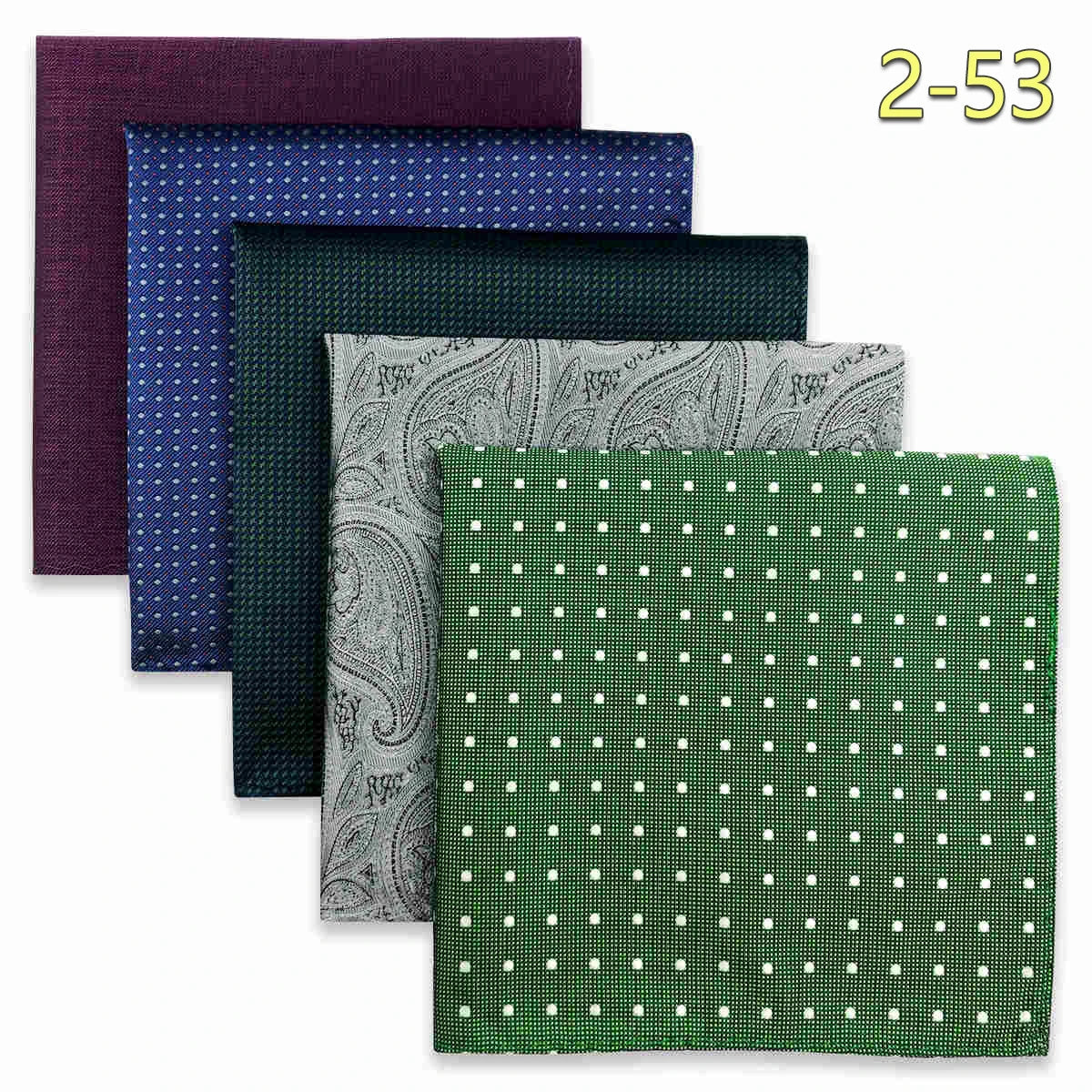 5 Pieces Colorful Assorted Mens Pocket Square Classic Handkerchief Set Gift