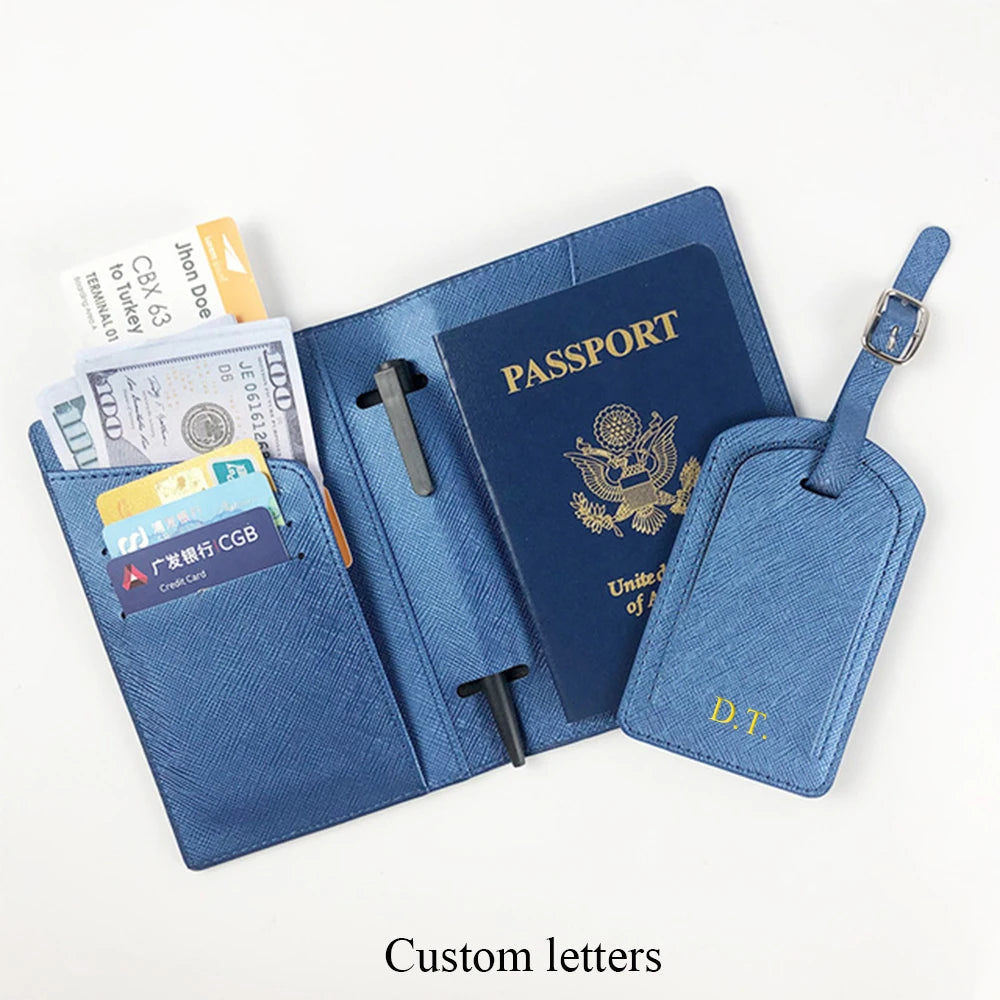 Personalize Initials Luggage Tag Custom Letters Men Women Suitcase Name Tag PU Airplane Labels Engrave Logo Travel Accessories
