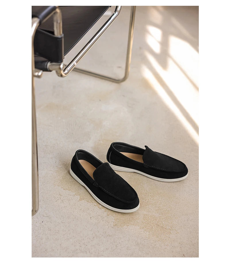 Men's Casual Shoes Suede Leather Loafers Classic British Style Men Shoes Lightweight Soft Moccasins Male Slip on Driving Flats