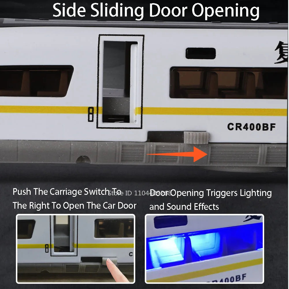 Scale 1:60 FuXing High-speed Railway Model Toy Car Remote Control Electric Simulation Voice Announcements Train Sound Light Gift