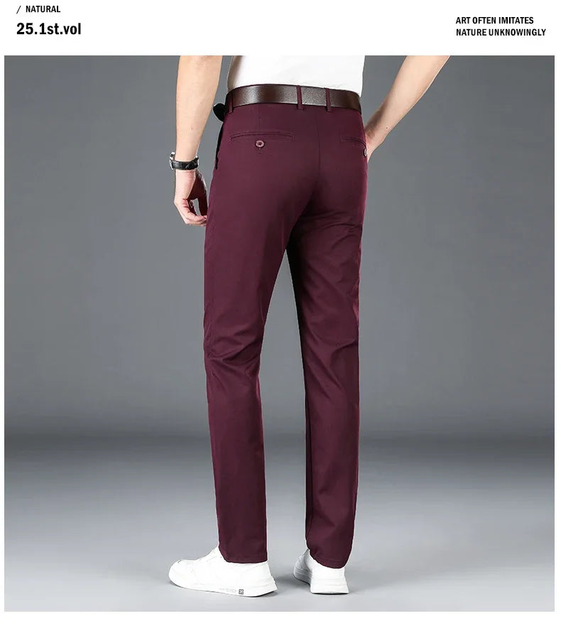 2024 Spring Autumn Men's Casual Pants Man Slim Fit Chinos Fashion Trousers Male Formal Trousers Brand Clothing Plus Size 30-40