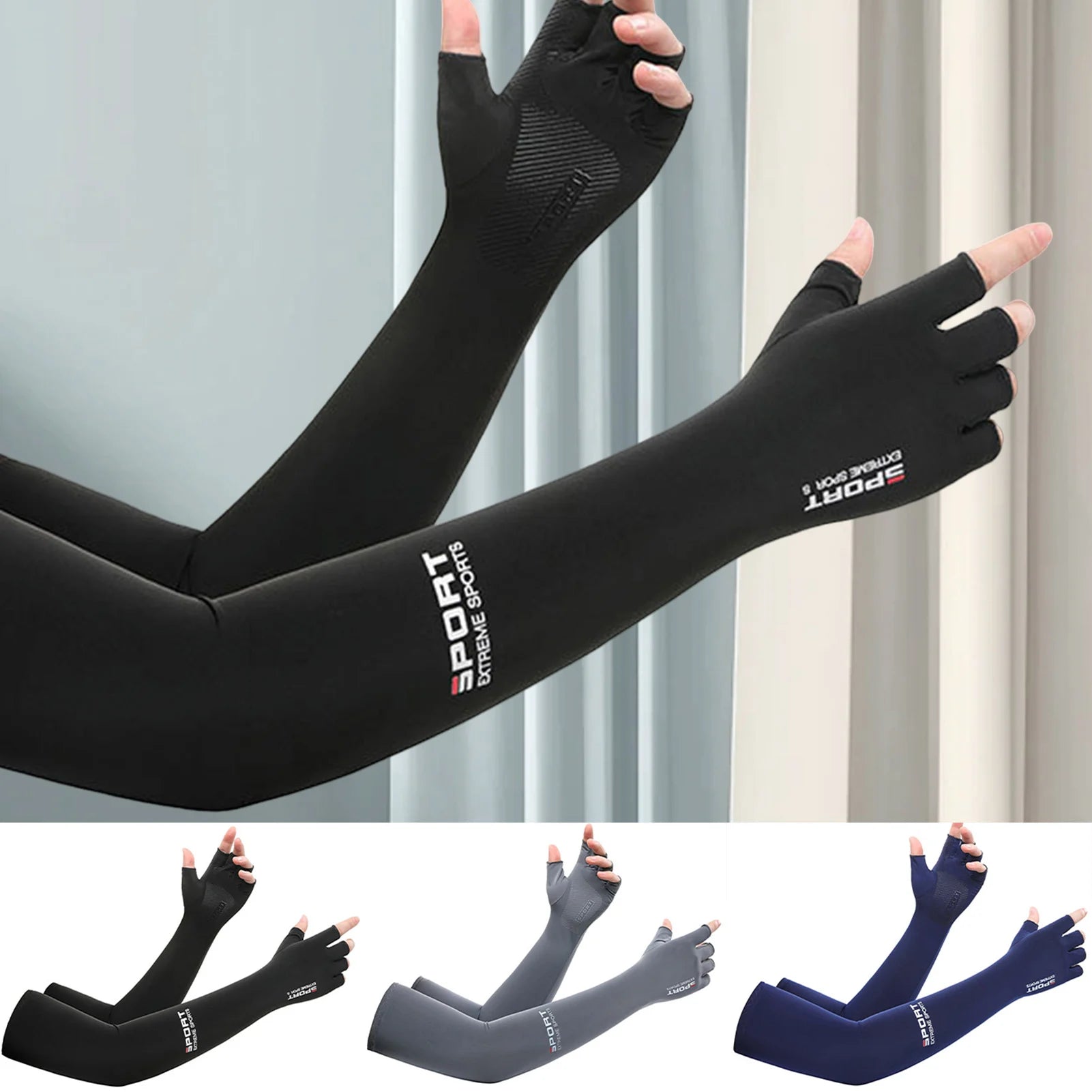 UV Sun Protections Arm Sleeves Summer Cooling Arm Sleeves Cover Ice Silk Breathable Moisture-Wicking Sleeves Great for Running