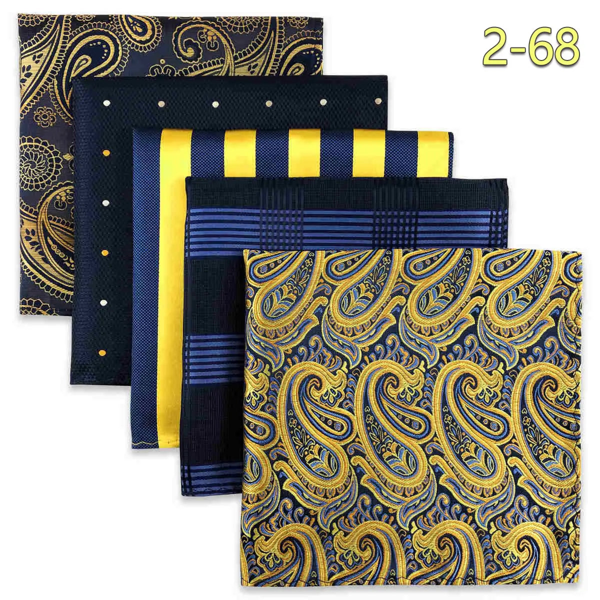 5 Pieces Colorful Assorted Mens Pocket Square Classic Handkerchief Set Gift