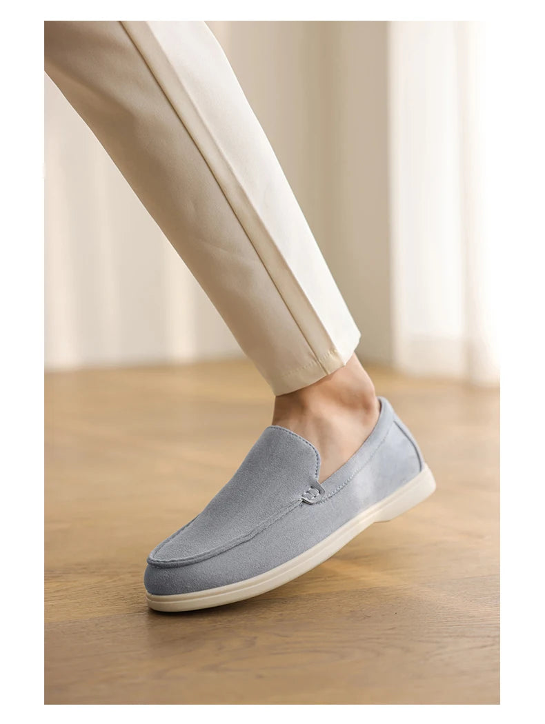 Men's Casual Shoes Suede Leather Loafers Classic British Style Men Shoes Lightweight Soft Moccasins Male Slip on Driving Flats