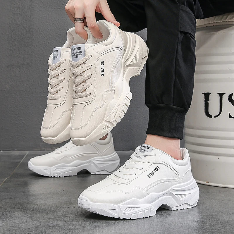 Chunky Sneakers Fashion Men Shoes Brand White Male Casual Shoes Autumn Platform Vulcanized Shoes Zapato Para Hombre 2025 New Hot