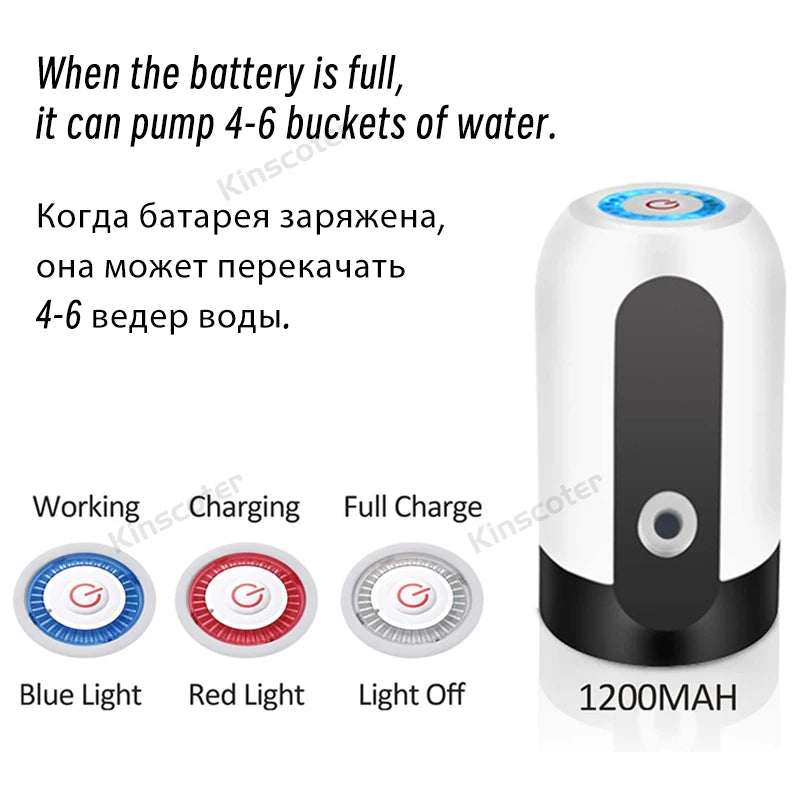 No More Lifting Heavy Bottles! Portable USB Electric Water Pump