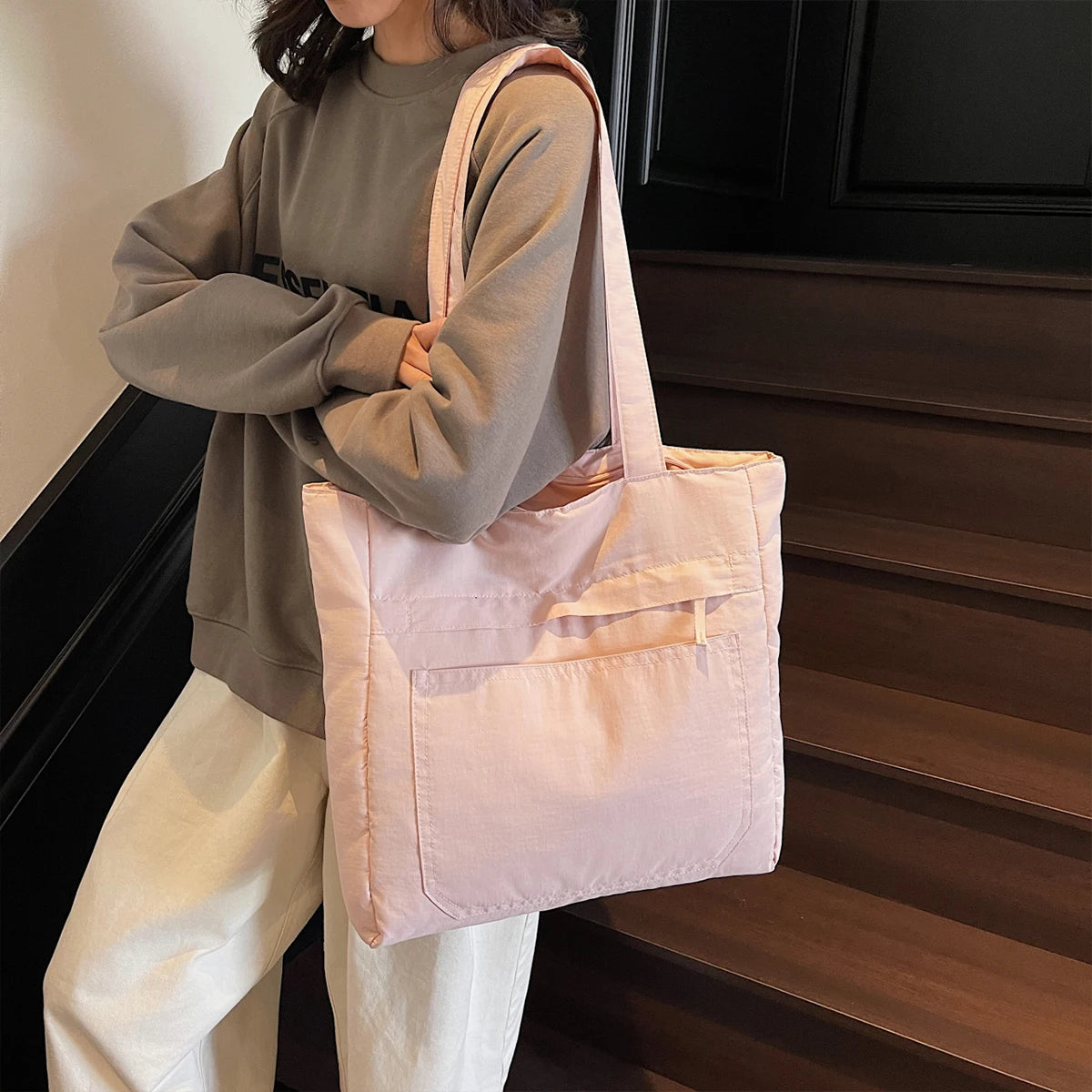 Large-Capacity Tote Canvas Bag for Work and Outings, Good-Looking Work Clothing, Versatile Student Bag, Shoulder Bag, Satchel Tote Bag, Shopping, Playing and Class