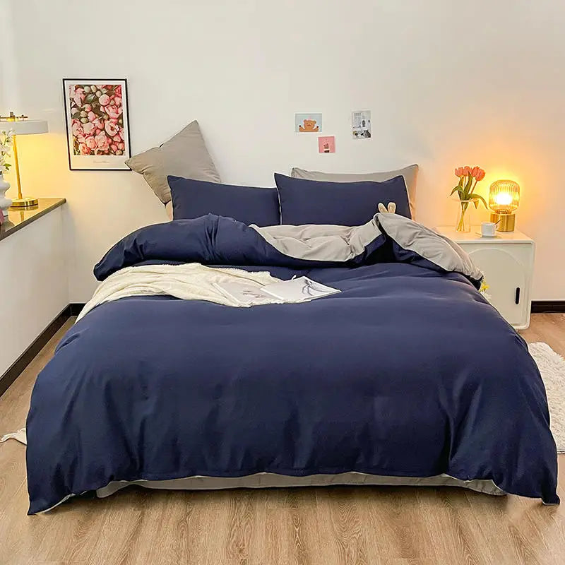 Bonenjoy 1 pc housse de couette  Dark Gray Color Duvet Cover Double Size funda nordica cama 150 Queen/King Size Bed Cover