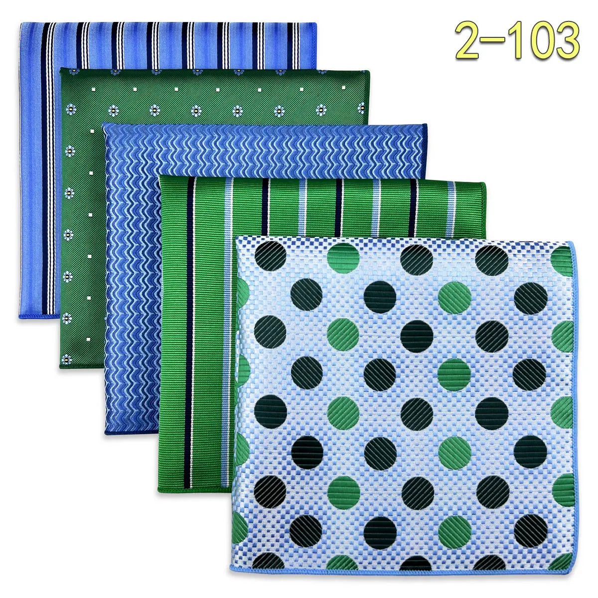 5 Pieces Colorful Assorted Mens Pocket Square Classic Handkerchief Set Gift