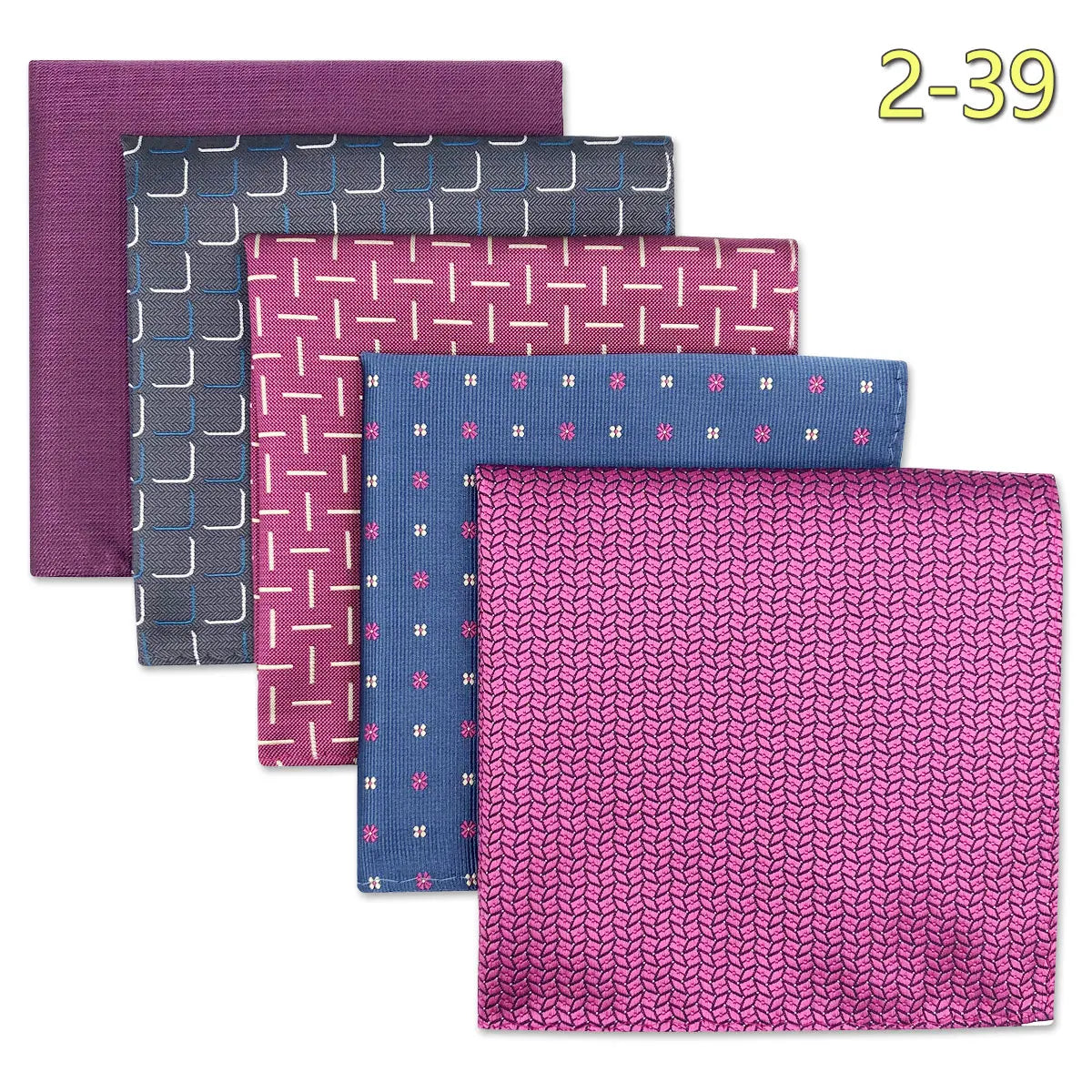 5 Pieces Colorful Assorted Mens Pocket Square Classic Handkerchief Set Gift