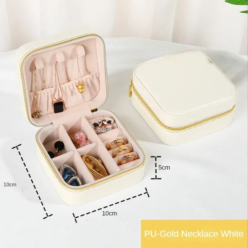 Jewelry Organizer Display Travel Jewelry Case Boxes Portable Jewelry Box Leather Storage Joyeros Organizador De Joyas
